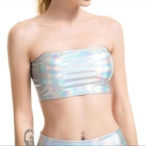 Metallic Rave Bandeau Tube Top